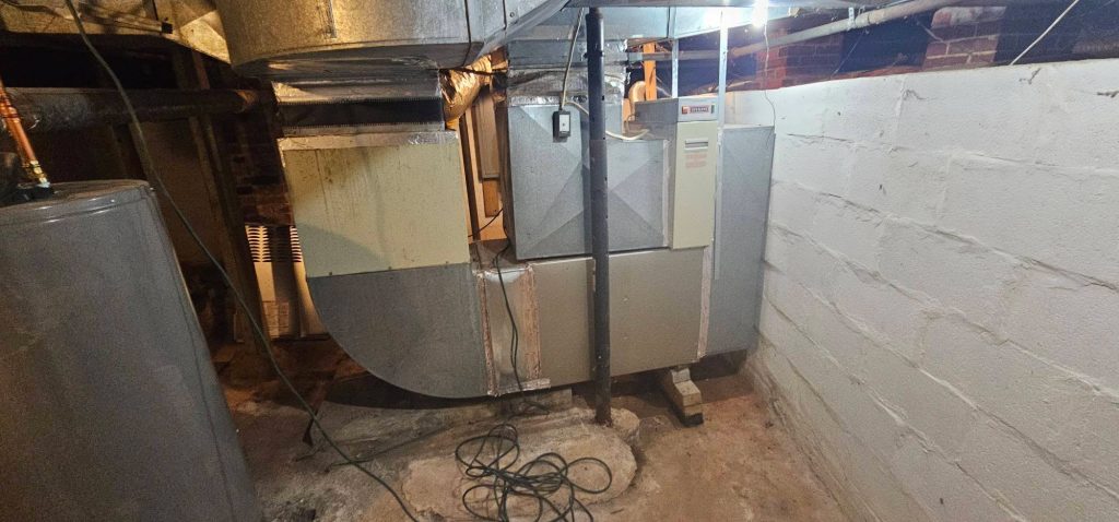 Basement furnace installation with new ductwork in the Sequatchie Valley
