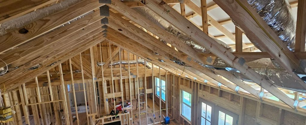 Whole-home attic duct rough-in for a Sequatchie Valley new build